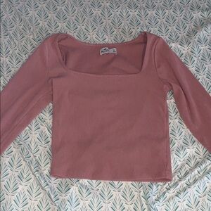 Hollister Mauve Square Neck Crop Top